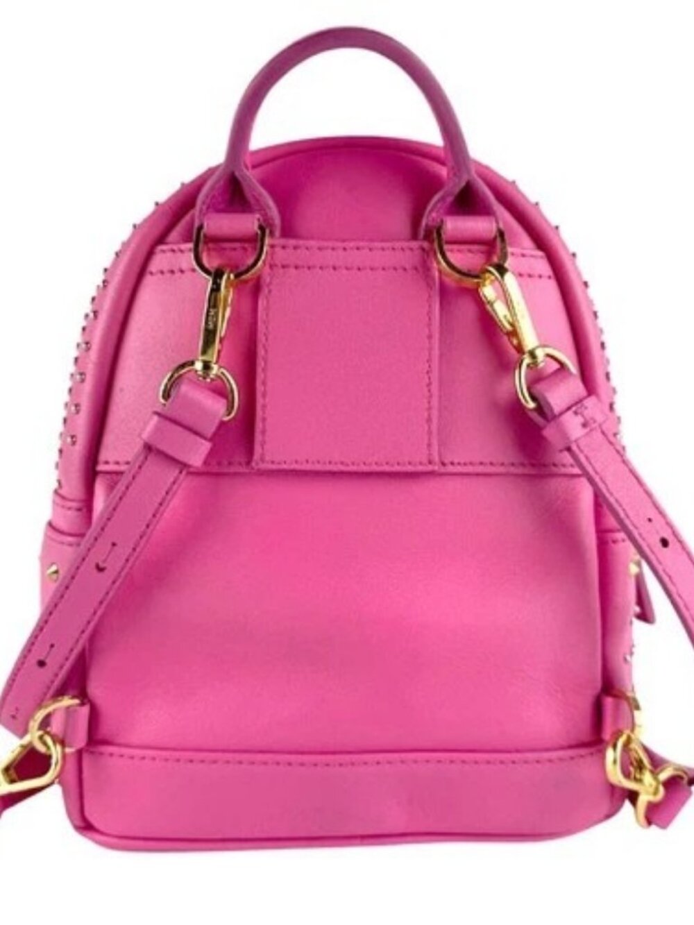 Auth MCM Backpack Pink/Gold Leather/Metal - z9383 - Picture 3 of 13